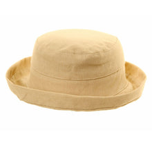 Load image into Gallery viewer, Women&#39;s Linen Sun Hat With Turn-Up Brim
