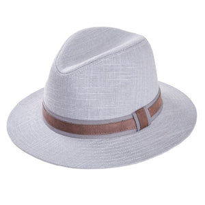 Mens Cotton/Linen Fedora Hat