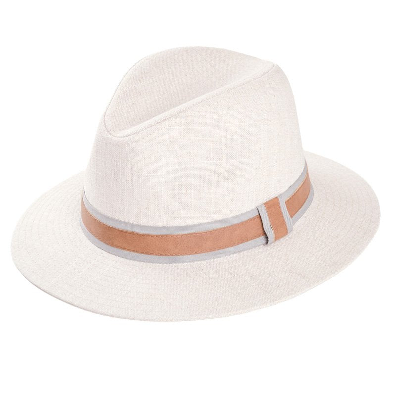 Mens Cotton/Linen Fedora Hat