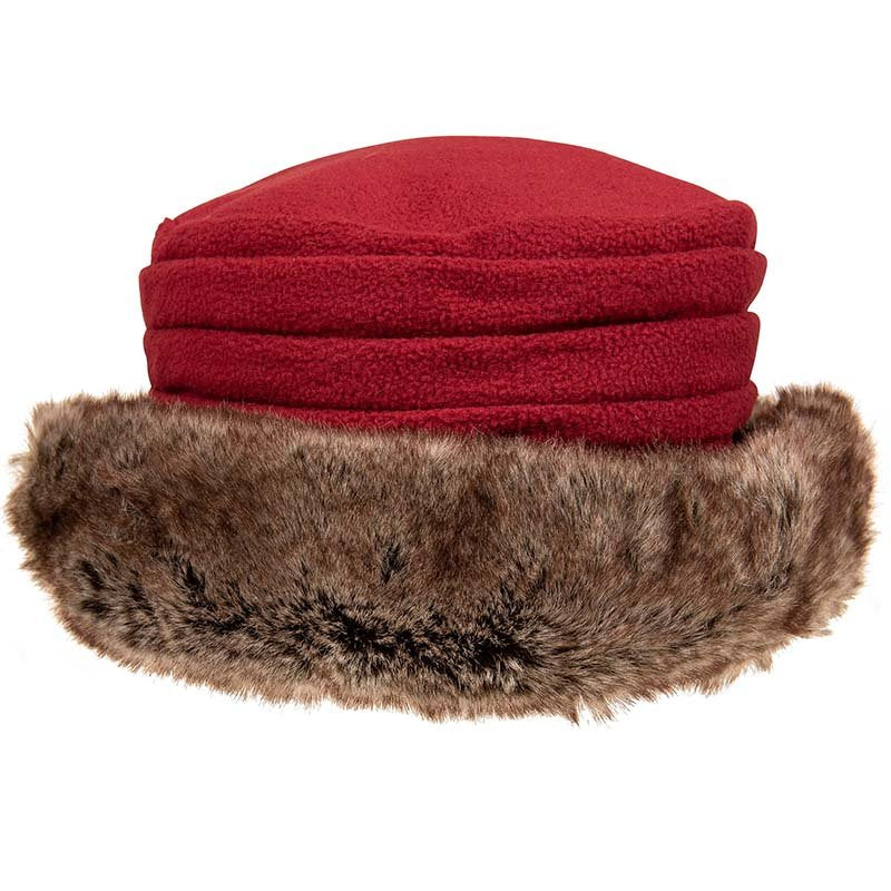Ladies Fur Trim Fleece Hat
