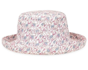 Ladies Floral Print Turn Up Brim Sun Hat