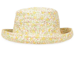 Ladies Floral Print Turn Up Brim Sun Hat